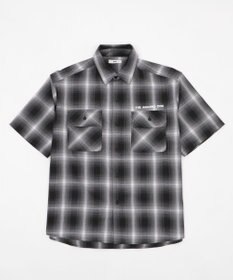 WEGO 【ユニセックス着用ITEM/MLサイズ展開】イラストオンブレチェックシャツ（SS）