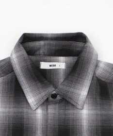 WEGO 【ユニセックス着用ITEM/MLサイズ展開】イラストオンブレチェックシャツ（SS）