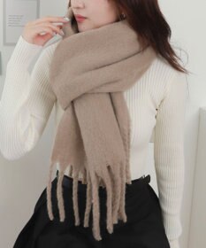 WEGO 【マフラー/ユニセックス着用】ワイドフリンジストール