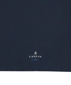 MOONBAT 【WEB限定】LANVIN en Bleu 晴雨兼用 折りたたみ傘 ワイド プレーン×ロゴ刺繍 一級遮光 遮熱 UV