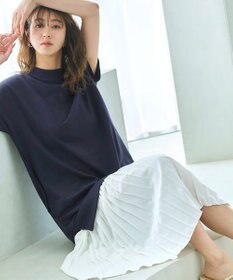 Tiaclasse 【洗える】裏毛プリーツコンビワンピース