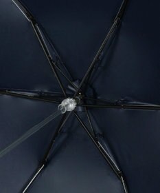 MOONBAT 【WEB限定】LANVIN en Bleu 晴雨兼用 折りたたみ傘 ワイド プレーン×ロゴ刺繍 一級遮光 遮熱 UV