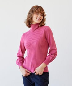23区GOLF 袖コンシャスで華やかさを添えて◎【23Fondation/WOMEN】タートルネック カラーニット
