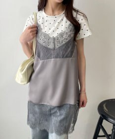 WEGO レース切替サテンキャミ