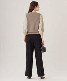 自由区 L 【カタログ掲載・洗える】ハイツイストコットンアセテート異素材コンビ トップス