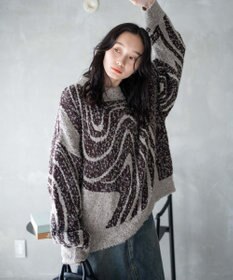 WEGO 幾何学柄ニットプルオーバー