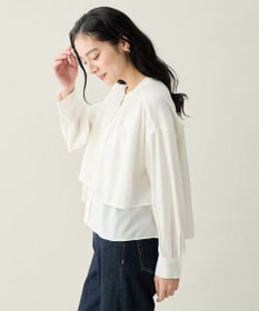 ANY ラッフルクロップドシャツ