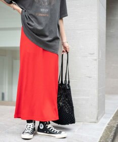 WEGO カラーリブイージーロングスカート