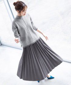 Tiaclasse L 【洗える】もっちり素材が肌触り抜群の配色ニットトップス