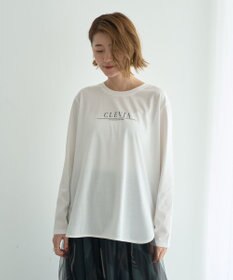 YECCA VECCA ラウンドヘム長袖ロゴTee