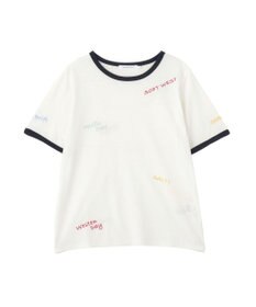 AMERICAN HOLIC ランダムロゴ刺繍リンガーTシャツ