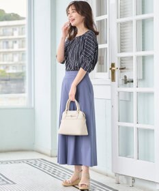 ANY SIS 【接触冷感・吸水速乾・UVケア】エアリードレープスムース タックスリーブ ブラウス