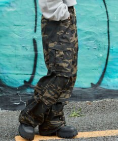 WEGO 【ウエストゴム/XSSMサイズ展開】ツイルイージーカーゴパンツ