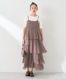 earth music&ecology アシンメトリーティアードワンピース