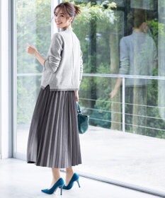 Tiaclasse L 【洗える】もっちり素材が肌触り抜群の配色ニットトップス