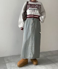 WEGO サークルカットレイヤードデニムロングスカート