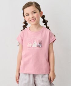 ANY KIDS 【綿100%】ひんやり フレンチスリーブ サガラ刺繡Tシャツ