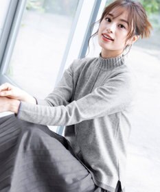 Tiaclasse L 【洗える】もっちり素材が肌触り抜群の配色ニットトップス