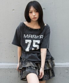 WEGO サイドドロストオフショルグラフィックT