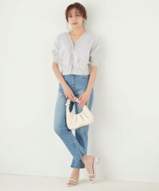 Feroux 【美人百花7月号掲載】チュールコンビパフスリーブ ニット