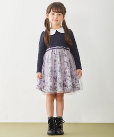 ANY KIDS 花柄ドッキングチュールワンピース