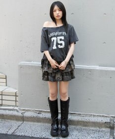 WEGO サイドドロストオフショルグラフィックT