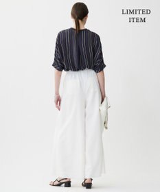 ICB 【人気のため新色追加・WEB限定・接触冷感・UVケア・速乾・洗える】BackSatinAmunzen 5分袖キーネックブラウス