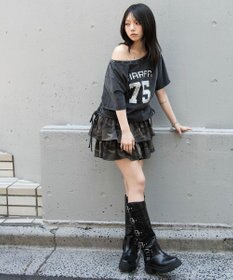 WEGO サイドドロストオフショルグラフィックT