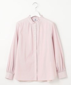 J.PRESS LADIES L 【洗える】 BEZ VEGA フリル ストライプ ブラウス