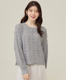 ANY SIS 【洗える】透かし編みスパンコール ニット