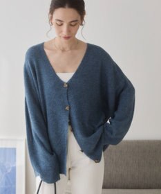 WEGO 【ANGIE VINTAGE】オーバーサイズVネックカーディガン