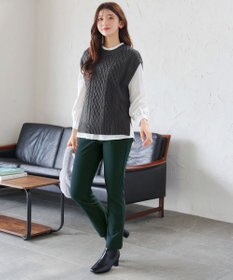 Tiaclasse 【安田美沙子さん着用・新色追加・日本製】すふれ起毛ストレートパンツ