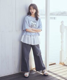 earth music&ecology シアーストライプラップスカート