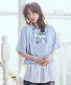 earth music&ecology シアーストライプラップスカート