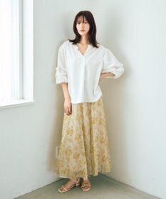 YECCA VECCA タックスリーブスキッパーブラウス