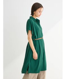 Green Parks ＳＥＴ２点　合皮ベルト＋ミディシャツワンピース
