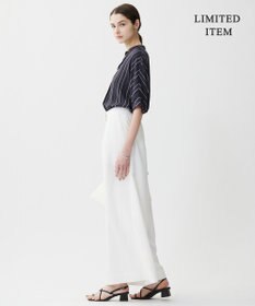 ICB 【人気のため新色追加・WEB限定・接触冷感・UVケア・速乾・洗える】BackSatinAmunzen 5分袖キーネックブラウス