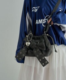 WEGO チャーム付きハトメリボンショルダー