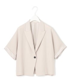 ICB 【UVケア・接触冷感・速乾・防シワ・洗える】 FluidBackSatin クロップドジャケット