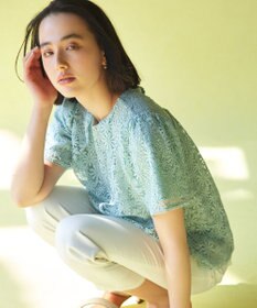 組曲 フラワーレース ブラウス