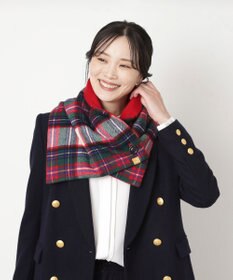 MOONBAT WEB限定【洗える】ミエル (miel) カシミヤ100％ チェックボタン付きマフラー