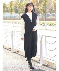 earth music&ecology 圧縮ニットＺＩＰジャンスカ