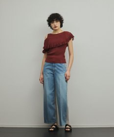 GRACE CONTINENTAL リブフレアニットトップ