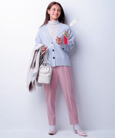 UNFILO 【洗える】クロップド Vネック カーディガン