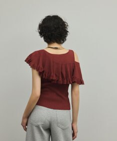 GRACE CONTINENTAL リブフレアニットトップ