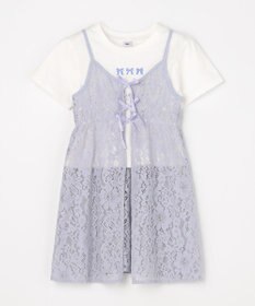 ANY KIDS 【2点セット】Tシャツ×レース キャミソールチュニック