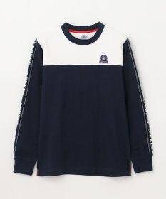 J.PRESS KIDS 【140-170cm】切替×袖プリント 長袖Tシャツ