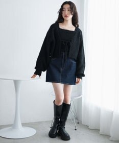 WEGO アンサンブルニットリボンカーデ