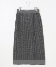 自由区 【洗える】リバーシブルニット セットアップ(カーディガン×タイトスカート)