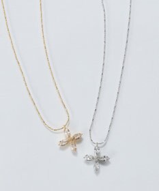Phoebe 【金属アレルギー対応】フォーペタルズビジューネックレス/ニッケルフリー ゴールド